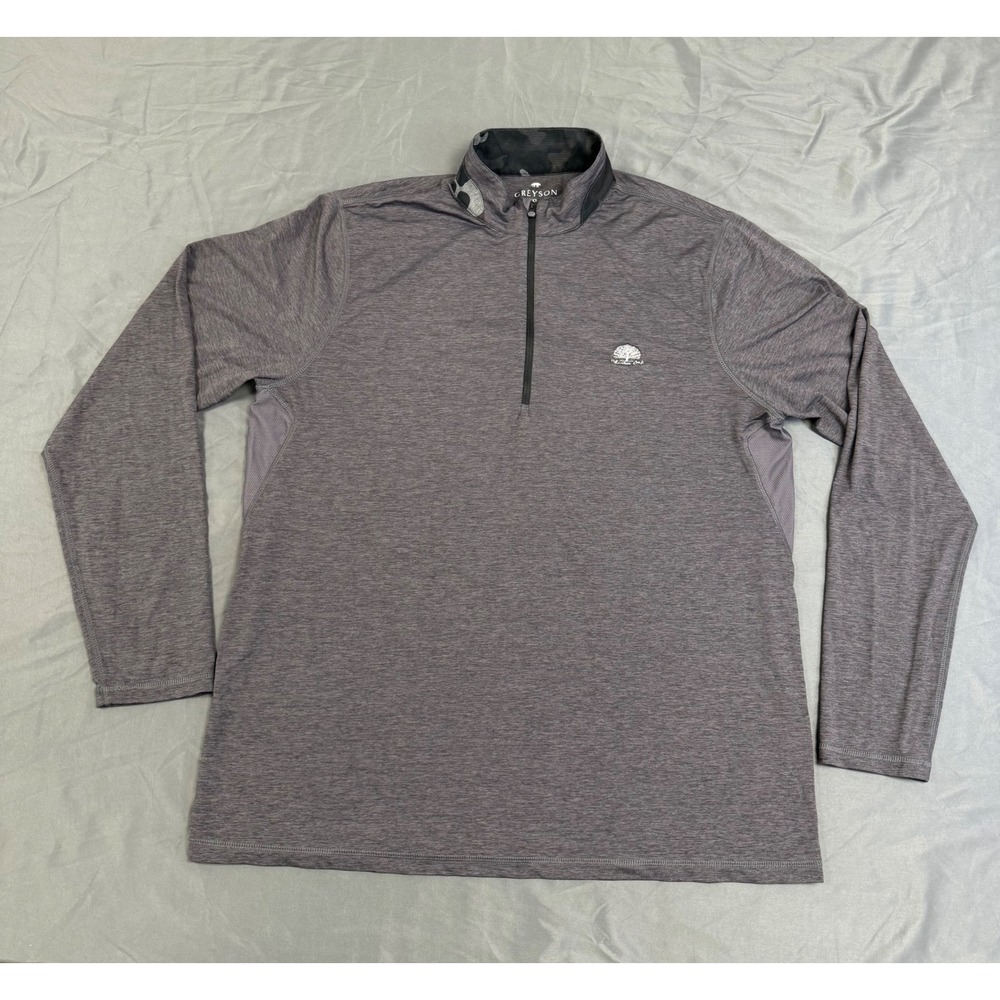 Greyson Men XL Quarter Zip Pullover Charcoal Grey Charter Oak C.C. brrr Cooling